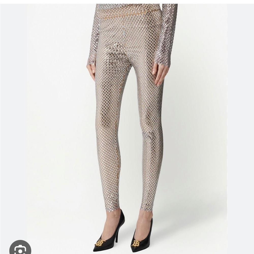 BURBERRY Metallic Paillette - embellished leggings